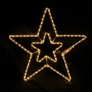 2D LED Motif Light Double Star Warm White Motif Light