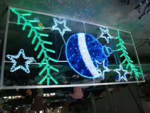 2D Tinsel LED Christmas Balls Festive Outdoor Decor for Christmas Events and Parks Motif Lights