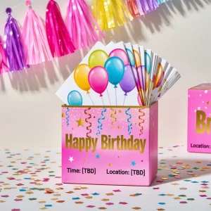 2Ply Custom Disposable Paper Napkins Happy Birthday Balloon Print Cocktail Napkins for Birthday Party