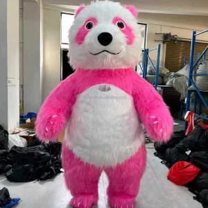 2m 2.6m 3m Custom Giant Inflatable Walking Pink Rose Red Panda Mascot Costume Suit Fursuit Funny Panda Mascot Costume