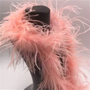 2ply Peach Scarf Ostrich Feather Boa for Women Home Party Wedding Xmas Decor Diy Craft Clothing Costume Dance Dress Accecssoy