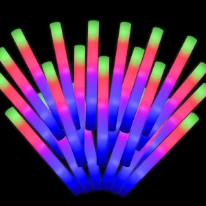 3 Modes LED Glow Stick Foam Colorful Flashing Glowing Stick for Wedding Ramadan Camping Valentine’s Day Parties Bulk Party Pack