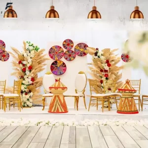 3.5*4M Wedding Decoration Custom Large Size Ethiopian Flower Style Backdrop Curtain for Wedding