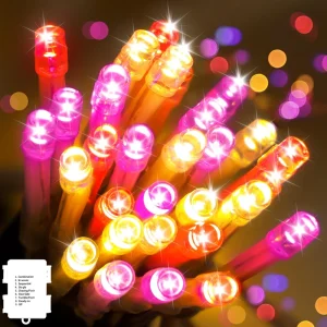 30 LED Valentine String Lights 10Ft Pink Red Yellow Battery 8 Modes Timer Romantic Decor for Wedding Party