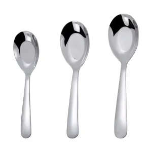 304 Stainless Steel Flat Bottom Spoon Mirror Polish Thick Handle Reusable Kitchen Tableware Soup Spoon