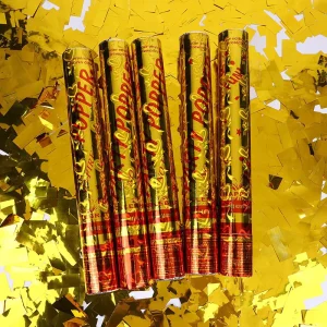 30cm Confetti Cannon with Golden Sequins Confetti Handheld Popper for Celebration Party Birthday Graduation Decor