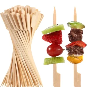 30cm Natural Bamboo Tableware Fruit Bamboo Skewers Bamboo Teppo Skewer for Outdoor Grilling