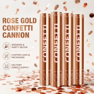 30cm Rose Gold Confetti Cannon Handheld Party Popper for Wedding Birthday Event Decoration Party Popper