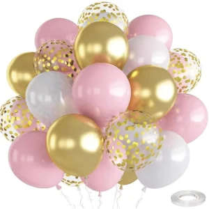 30pcs Balloons White and Golden Confetti Latex Balloons for Birthday Princess Party Halloween Decorations Christmas Decorations