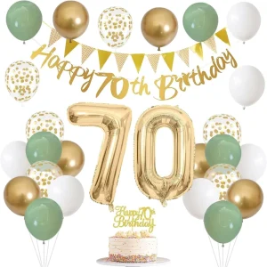 30pcs Sage Green 18th 30th Number Birthday Party Supplies Paper Banner Diy Balloon Backdrop Set Baby Shower Decorations