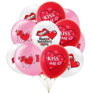 30pcs Valentine’s Day Latex Balloons in Red Pink and White for Anniversaries and Weddings