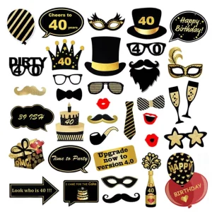 30th 40th 50th 60th 70th 80th Photo Booth Props Kit Photobooth Props Party Mask Favor Supplies 18th Birthday Party Decorations