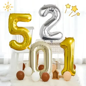 32 Inch 0 9 Light Gold Birthday Decorations Inflating Big Navy Foil Balloons Happy New Year Party Decor Supplies Number Balloons