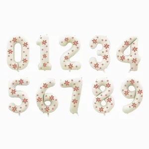 32 Inch Birthday Digital Number Foil Balloon Supply for One Year Old One Hundred Days Photo Props Party Decorations