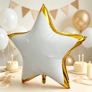 32 Inch Gold & Black & Gray Rim Star Balloons Matte Foil Mylar Balloons for Wedding Party Event Decoration