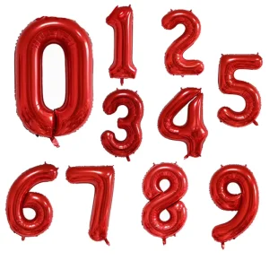 32 Inch US-Style Number Balloons 0-9, Decorations for Kids Birthday Party, Wedding & Bridal Room