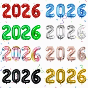 32Inch Number Colorful Balloon for Party Happy New Year Christmas Party Decoration New Year Foil Balloons Set