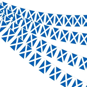 33 Ft Scottish String Flags Banner for Decorations Mini Scotland String Flags for St. Andrew’s Day Football Events Party