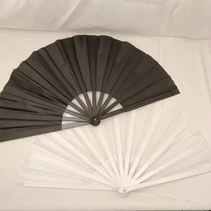 33CM 13inch Custom Plastic Folding Hand Fan Chinese Large Kung Fu Rave Clack Fans for Graduation Halloween Party