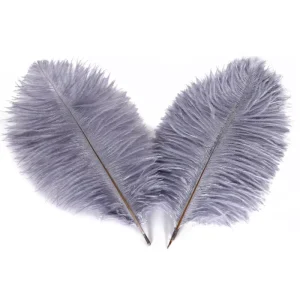 35 40cm Grey Ostrich Feathers Drabs Decoration For Carnival Costumes Table Decoration Dyed Colour Ostrich Feathers For Wedding