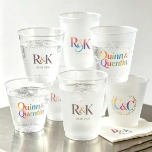 350cc Customized Colorful 24oz Summer Frosted Cold Water Plastic Cup With Color Lid and Straw 500cc Cocktail Cold Drink Wedding