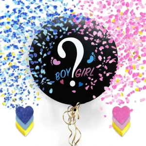 36 Inch Black Gender Reveal Balloons Gender Reveal Balloon Pink Confetti Supplies Boy or Girl Gender Reveal Party Decorations