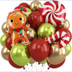 37 Pcs Gingerbread Man Balloon Garland Arch Kit Scene Decor Photo Props Balloon Set