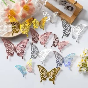 3D Butterfly Wall Paper 12 Pcs Per Pack Self adhesive Laser Home Wedding Festival Balloon Party Background Decoration