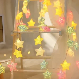3D Crack Colorful Star Decoration Led Lights Easter Festival Home Garden Decorative Battery Operated Led Light
