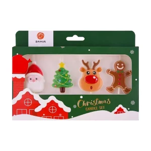 3D Design Christmas Theme Santa Tree Elk Gingerbread Man Shape Birthday Candles For Festival Celebration