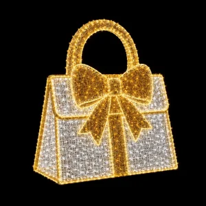 3D Handbag Gift Box LED Motif Light Christmas Outdoor Waterproof Shopping Mall Atrium Decoration CE RoHS Custom