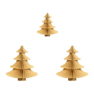 3D Honeycomb Paper Christmas Tree Tabletop Decor Set Eco friendly Foldable Magnet 3 DIY Ornaments Customizable Colors Reusable