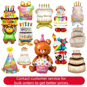 3D Inflatable Unicorn Cake Foil Balloons for Toddlers Birthday Holiday Party Decorations