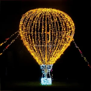 3D LED Hot Air Balloon Motif Light for Winter Wonderland Christmas Light Trail