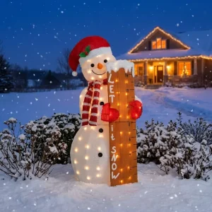 3D LED Outdoor Snowman Christmas Decoration Waterproof Motif Light Ornament Holiday Yard Display 110V 220V CUL CE