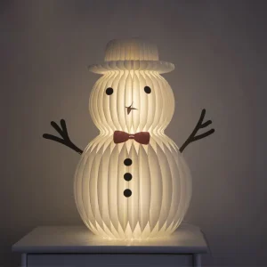 3D Paper Snowman Easter Ornaments with LED Lights Eco Friendly Customizable Colors & Sizes