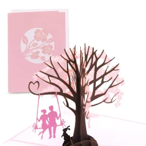 3D Pop Up Laser Cut Cherry Tree Valentine’s Day Greeting Gifts Card For Love