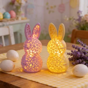 3D Printed Plastic LED Easter Bunny Light for Festive Atmosphere Bunny-themed Parties Easter