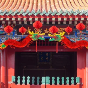3D Red Paper Dragon Lanterns 12 Red Lanterns Handmade Waterproof Plastic Paper Decorations for Chinese Lunar New Year Festivals