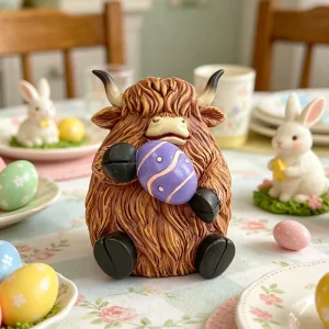 3D Resin Art Hand Painted Yak Figurine Mountain Spring Decorative Item Easter Decorative Item Desktop Decoration