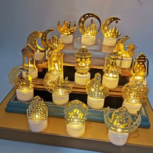 3D White Warm LED Lantern with Moon, Star, and Castle Design for Indoor and Outdoor Lighting