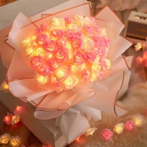 3M 20LED Rose Flower String Lights Battery Operated Flexible Vine Garland Wedding Arch Table Centerpiece Valentine’s Day Decor