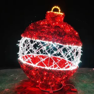 3d Large Ip65 Garden Festoon Festive Lamp Holiday Lighting Waterproof LED Christmas Ball Motif Lights for Outdoor Decoration
