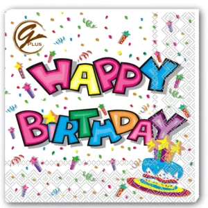 3ply Custom Printed Modern Style Wood Pulp Environment-Friendly Paper Napkin for Earth Day and Christmas