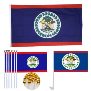 3×5 FT Belize National Custom Flag Banner 100% Polyester Digital Printing Techniques Silk Material