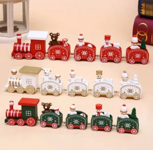 4 Knots Christmas Train Painted Wooden Christmas Decorations For Home Xmas Tree Decor Navidad Ornament Gift New Year
