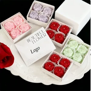 4 Pack Custom Logo Elegant Scented Candle Perfume Recyclable White Cardboard Packaging Boxes for Candle Gift