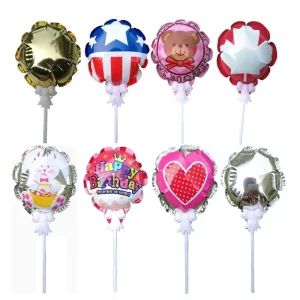 4-inch Happy Birthday Automatic Inflatable Balloon USA America Flag Bear Cake Decoration Plaque Aluminum Film Balloon