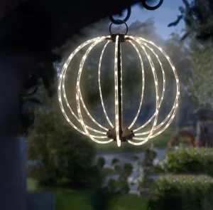 40/50/60cm Christmas Garden Large Globe LED Light Iron Frame Sphere Foldable Hanging Ball Light for Tree Decoration