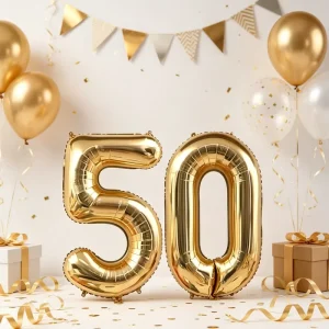 40 Inch Champagne Gold Foil Balloons Birthday Decorations Anniversary Party Supplies Reusable Self Sealing Number Balloons